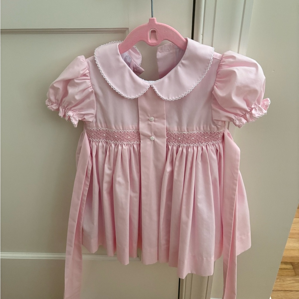 2T Zucchini Kids Pink Smocked Puff Sleeve Dress